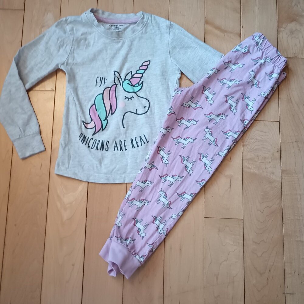 George grey mix and lilac unicorn pajama set size XS (4/5)